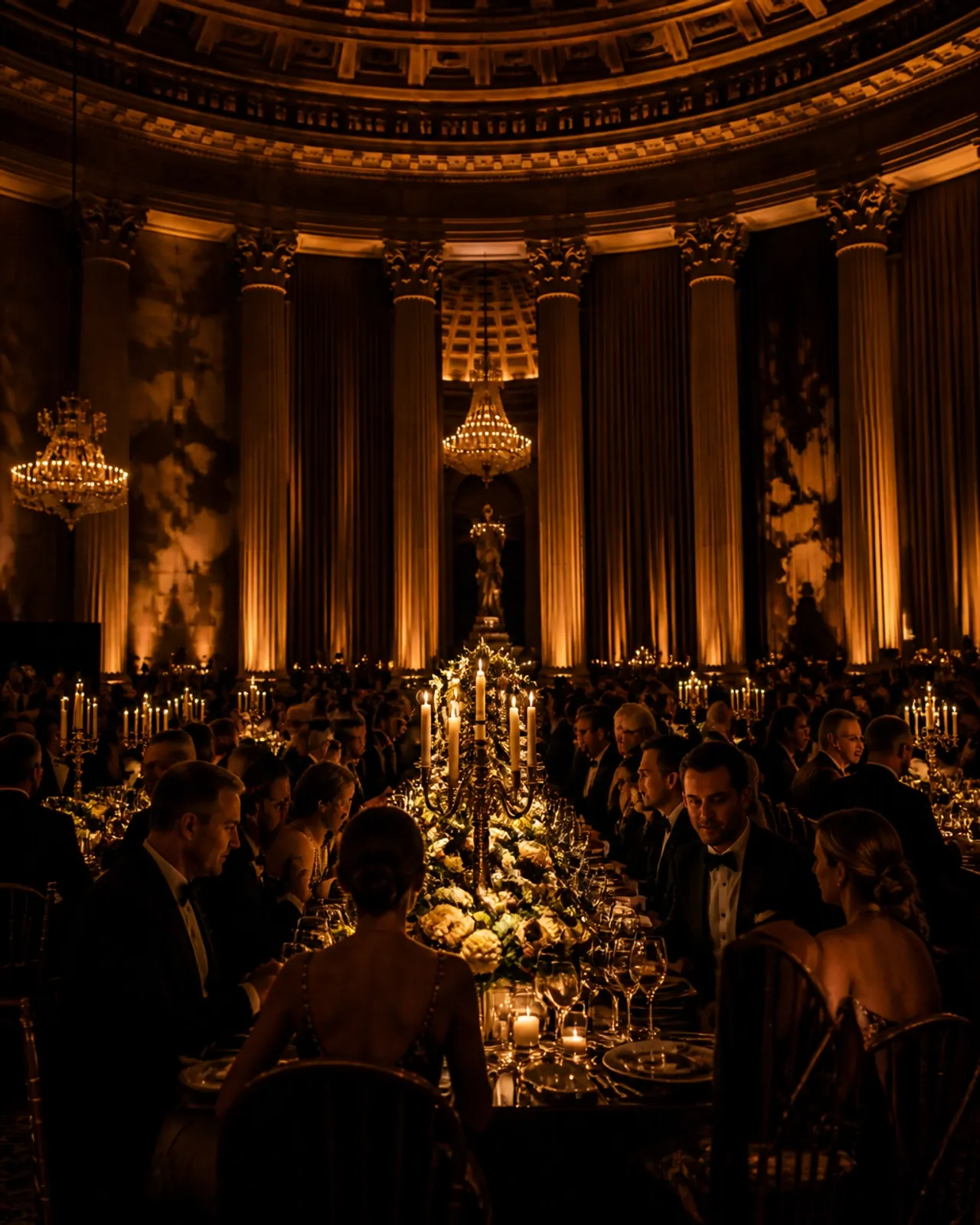 A black-tie awards gala in a grand rotunda